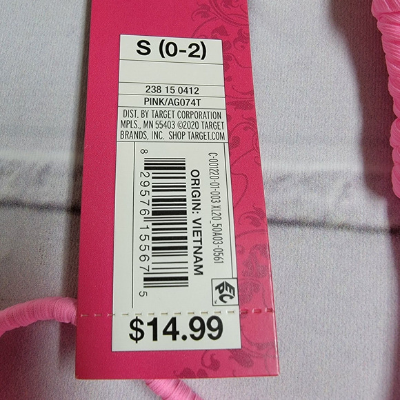 Xhilaration Juniors' Ribbed Apron Front Bralette Bikini Top Pink Size S (0-2) - Picture 7 of 8